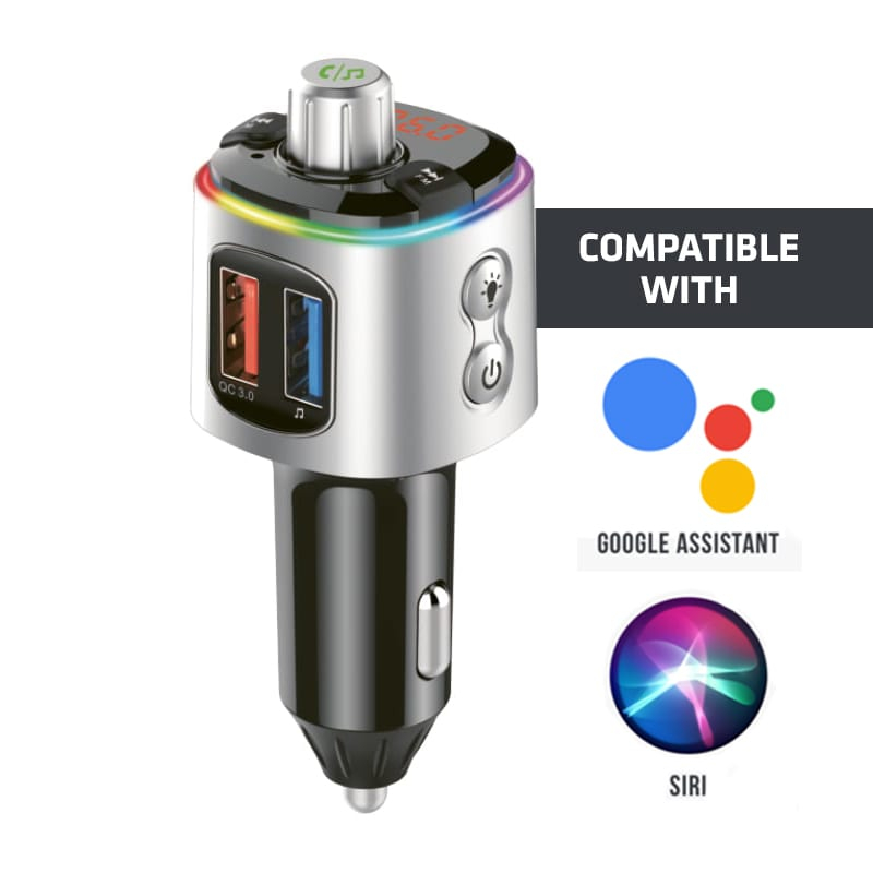 Gizzu Bluetooth 5 USB QC3.0 Type-C PD Power + MicroSD FM Transmitter Handsfree Kit (BC67)