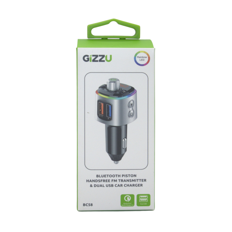 Gizzu Bluetooth 5 USB QC3.0 Type-C PD Power + MicroSD FM Transmitter Handsfree Kit (BC67) view 2