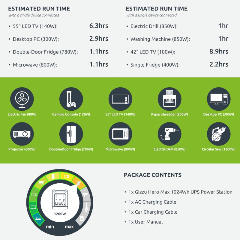 Hero Maz 1024WH/1000W Power Station view 3